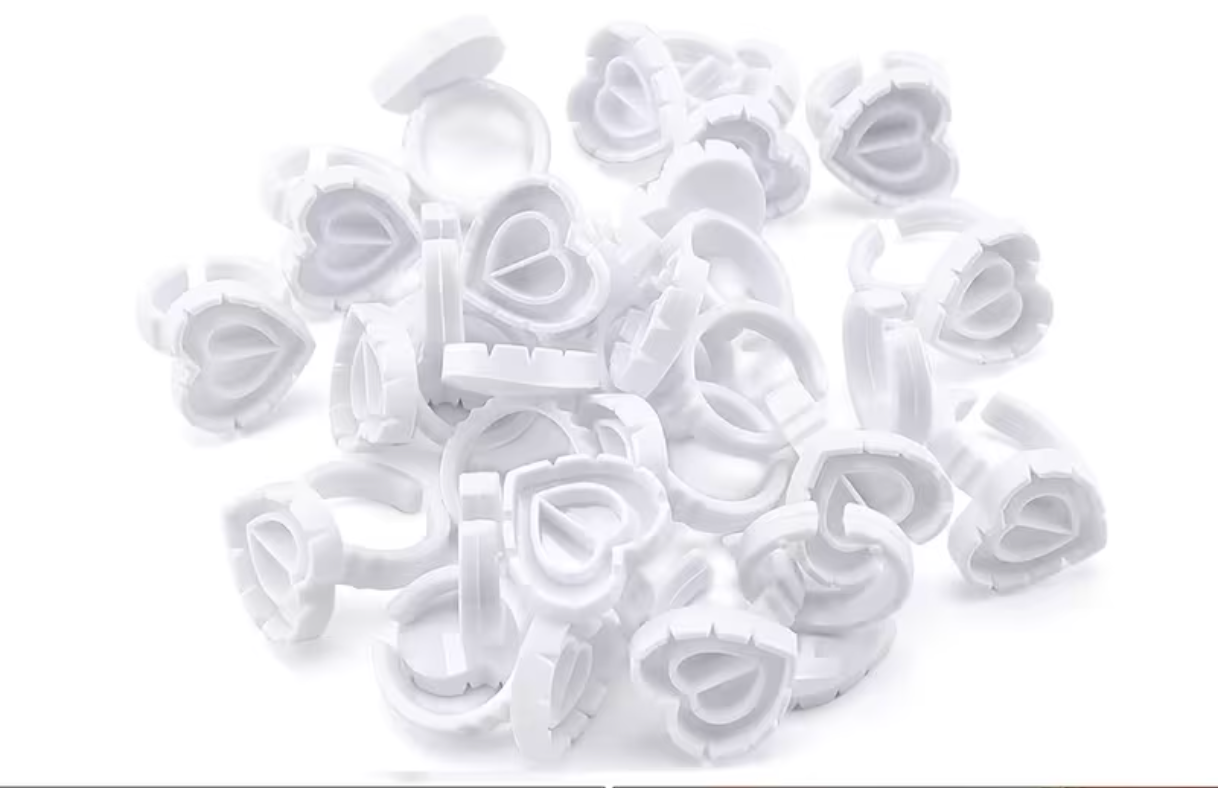 White Heart Glue Rings 100 pcs