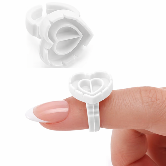White Heart Glue Rings 100 pcs
